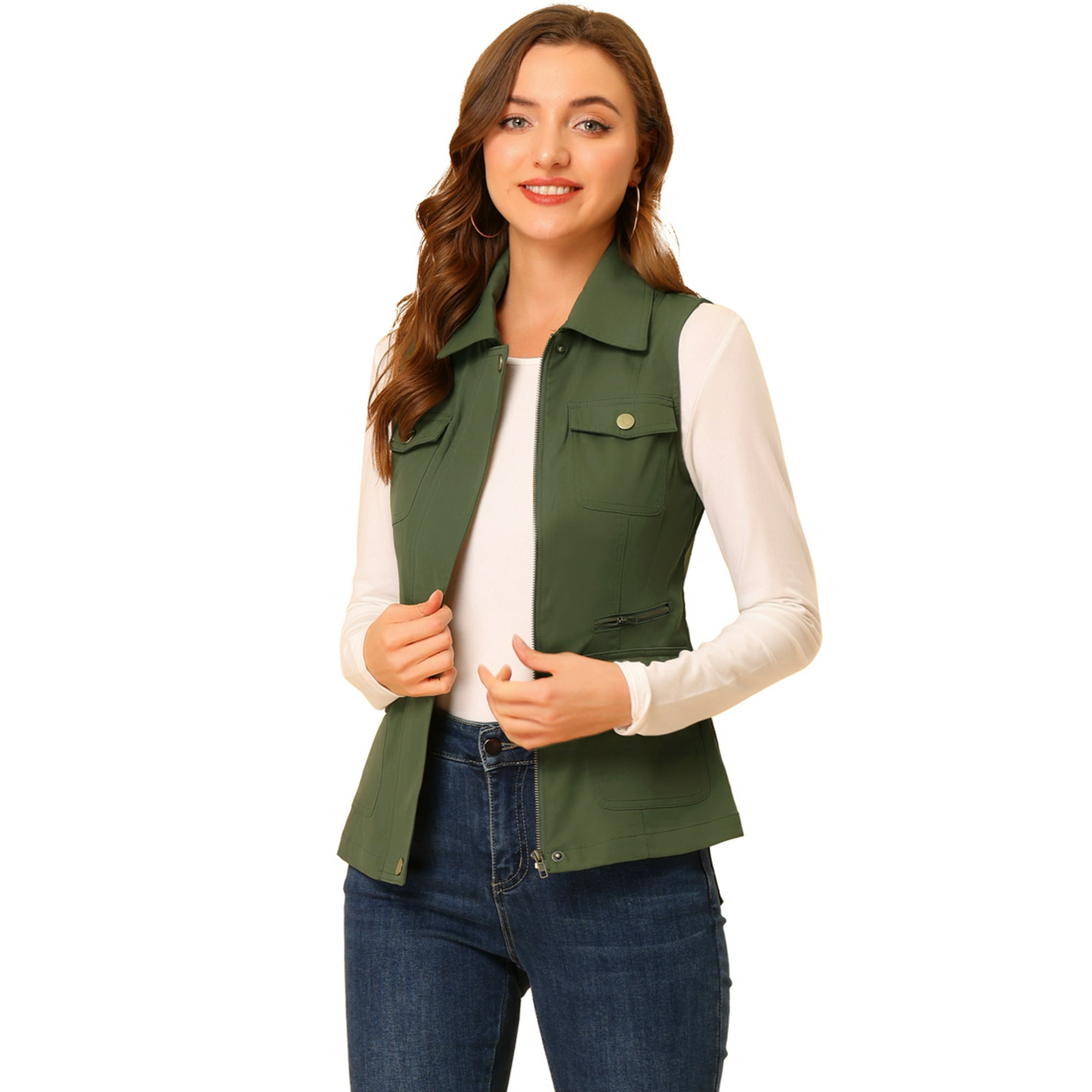  Chaqueta sin mangas acolchada de línea larga para mujer, chaleco  de longitud 3/4, Gris : Ropa, Zapatos y Joyería