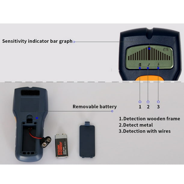 Riwesomey Detector de cables Detector de metales Pinpointer TH210-ST79  Sensor Escáner de pared AC Buscador de tuberías de Detector de cables  Medidores