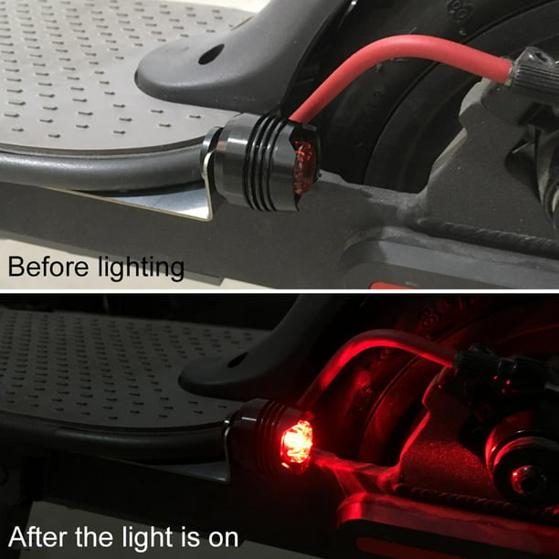 4 Uds. De luces traseras para patinete eléctrico M365 1S, lámpara de  advertencia trasera, rojo/negro Likrtyny Para estrenar