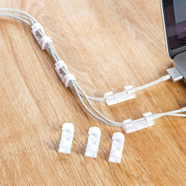 Clips para cables Soportes para cables Juego de organizador de cables de  escritorio multifuncional Cables de alimentación Cables de carga USB  Cargados