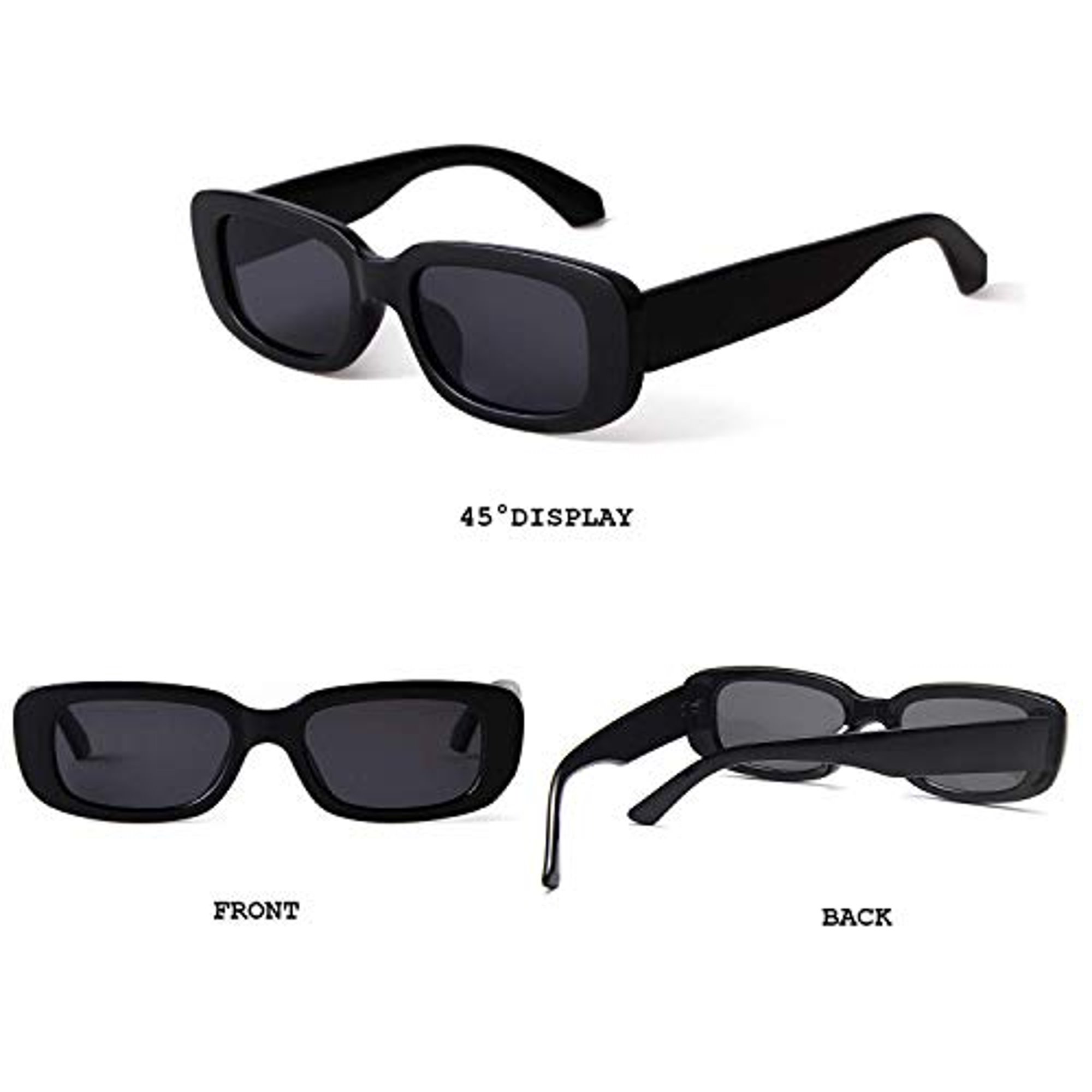 Butaby Rectangle Sunglasses For Women Retro Driving Glasses 90s Vintage Fashion Narrow Square 