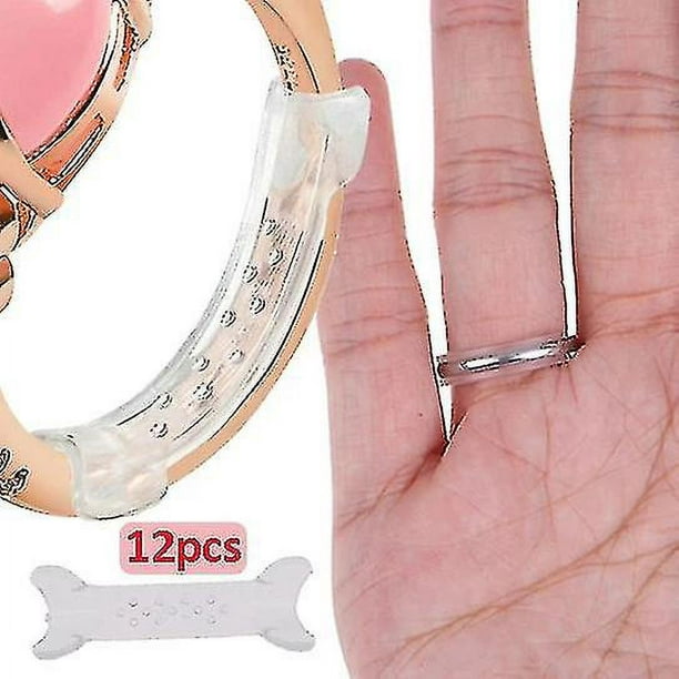 Ajustador de tamaño de anillo para anillos sueltos, de silicona  transparente en espiral invisible con clip de protección, juego de  ajustador de