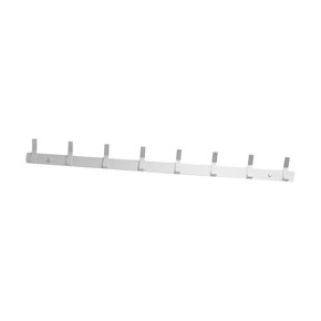 Perchero para puerta, resistente con 8 ganchos, riel de gancho para abrigos de aluminio para armario, baño, vestíbulo, toallero, monedero Blanco Gloria perchero