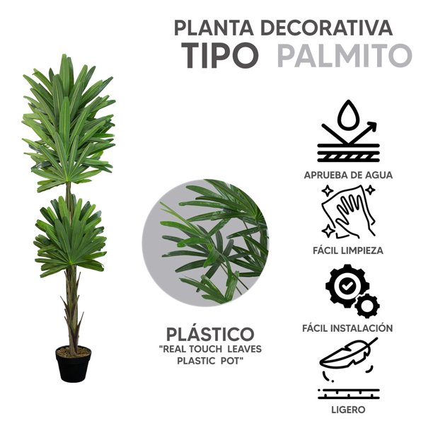 VEVOR Palmera artificial, planta sintética de 4 pies de alto, material de  PE seguro y protección antiinclinación, planta de bajo mantenimiento, árbol