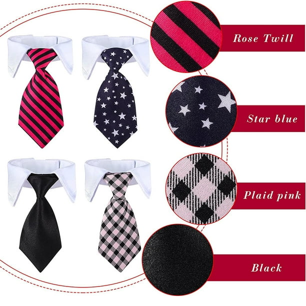 Koolmox Corbata y corbata para mascotas, corbata negra para perro y  pajarita con collar blanco para perros medianos y grandes, gatos, trajes de