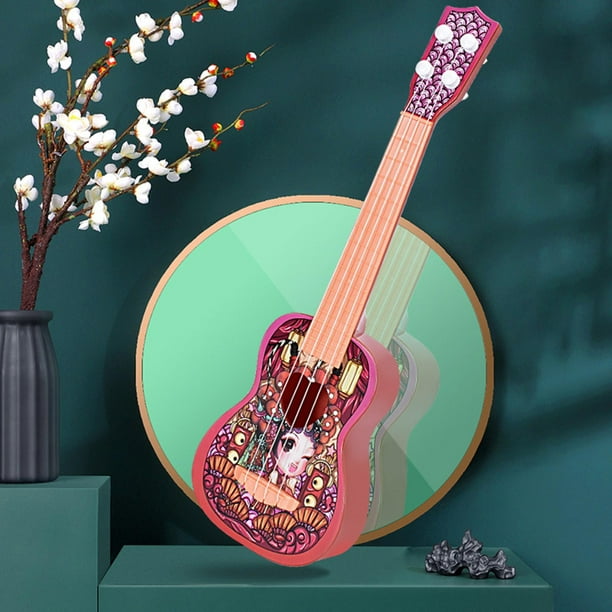 Guitarra de juguete para ukelele para , juguetes para ,6 rosado Sunnimix  Juguetes de ukelele para niños