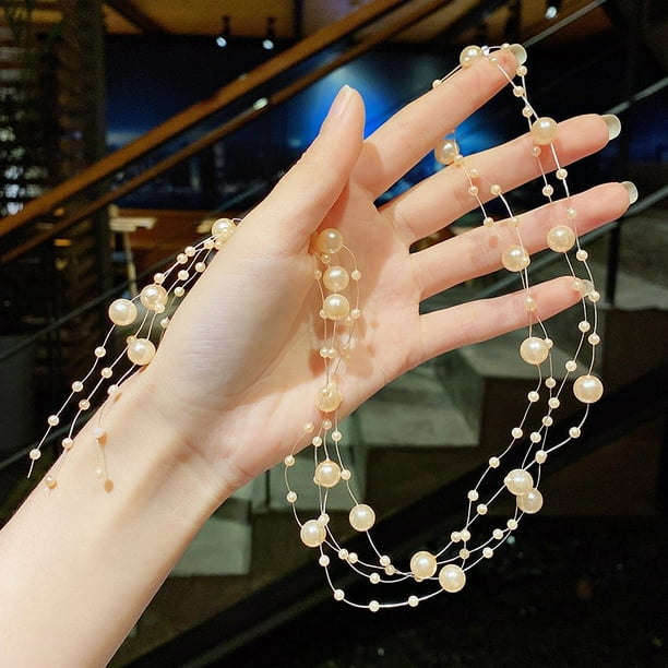 Bolso de mano de estilo coreano para niña, Maleta de perlas con