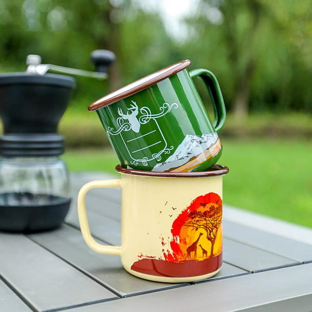 Taza esmaltada, taza esmaltada, taza de café gruesa vintage, taza de  camping construida para profesionales