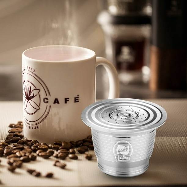 LIHONG Cápsulas de café reutilizables para la línea original de Nespresso,  kit de cápsulas de café recargables de acero inoxidable, contiene 2