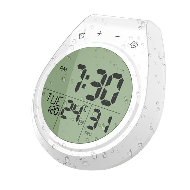 Reloj de pared impermeable para baño, reloj de cocina, reloj despertador,  reloj con ventosa de temperatura impermeable y a prueba de niebla Zhivalor  BST3004273