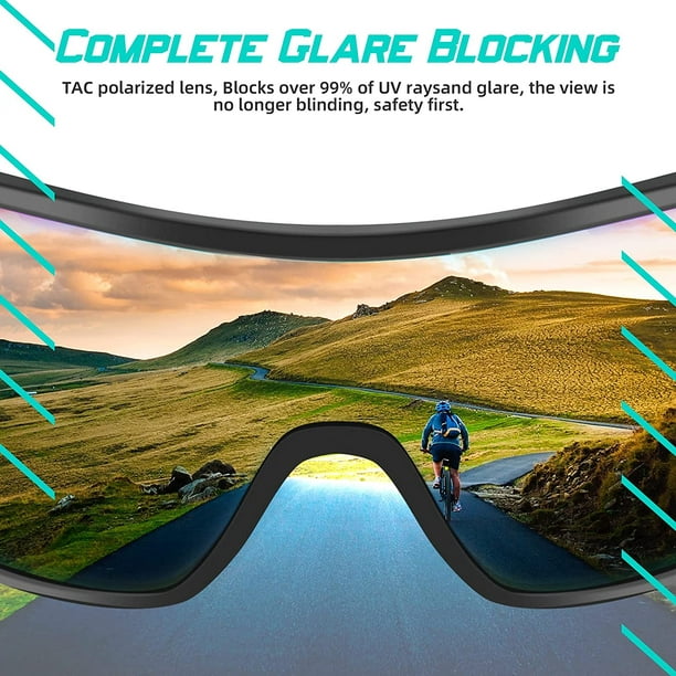 Gafas de ciclismo polarizadas para hombre y mujer, gafas deportivas para  bicicleta de montaña, antiuv400, con 5 lentes intercambiables ER