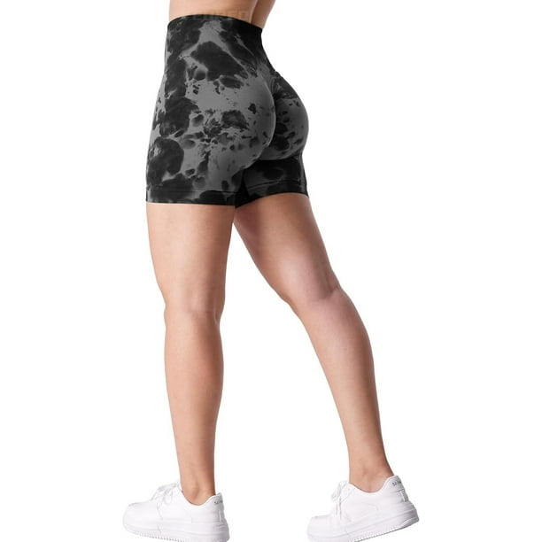  Pantalones cortos de gimnasio para mujer, cintura alta
