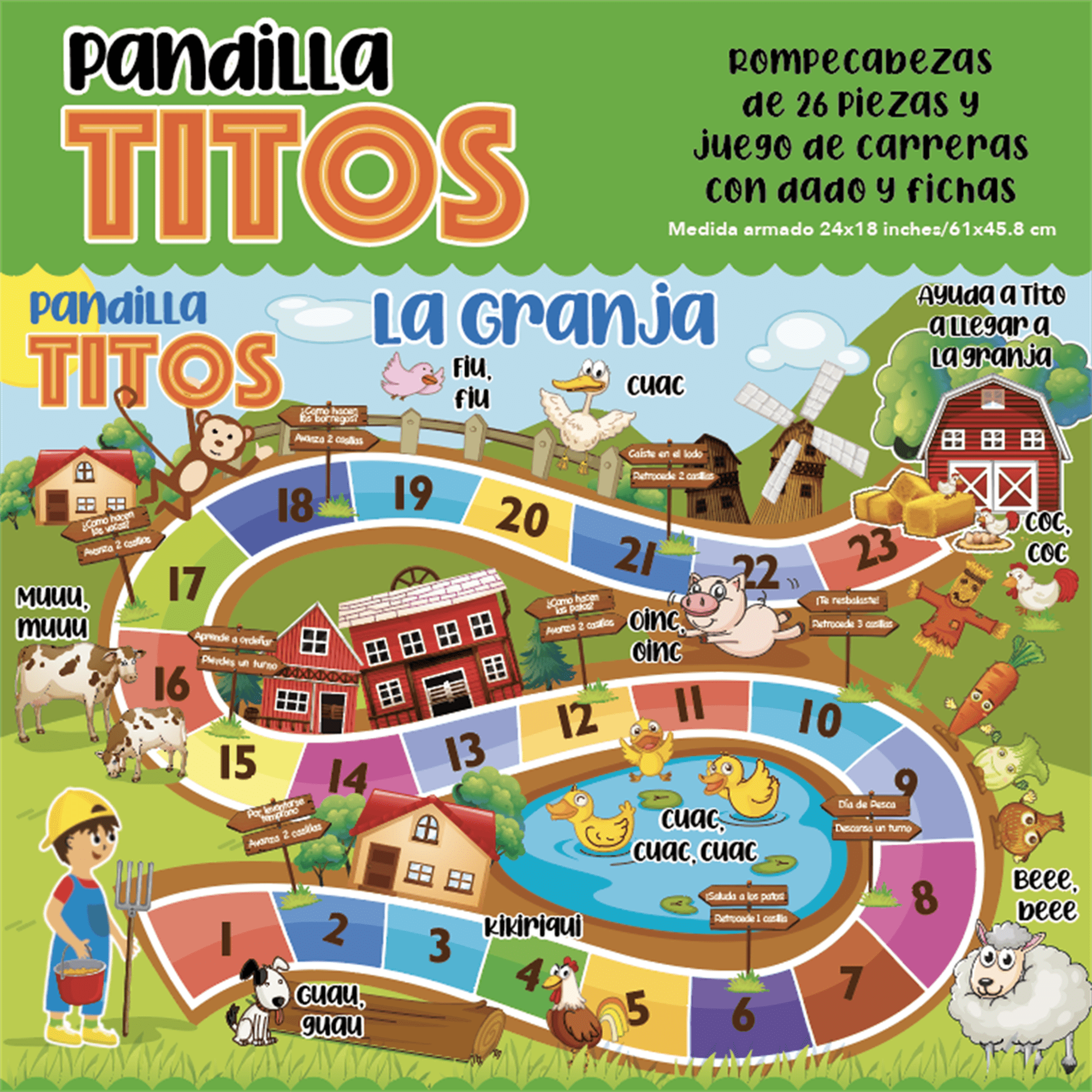 Rompecabezas Titos Granja 2 en 1 FLINK infantil didactico | Walmart en ...