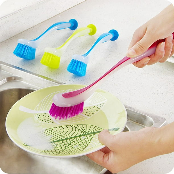 PHYEX - Cepillo para refregar platos de cocina, ollas, fregadero y baño con  cómodo mango largo