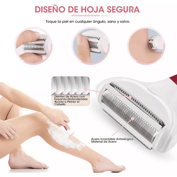 Depiladora Mujer Afeitadora Facial Eléctrica Recargable 5en1