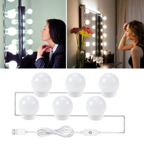 Espejo Tocador con Luz Espejo de Mesa con 3 Modos de Color con atenuador Luz  LED