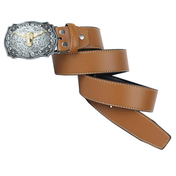 Cinturón de cuero agrietado marrón con hebilla rectangular con agujeros,  cinturón de tripofobia -  México