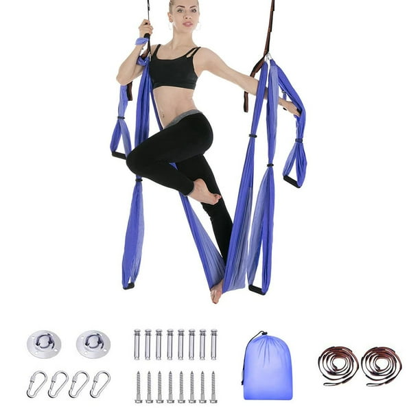 Juego de columpio de yoga aéreo, hamaca de yoga Kit de yoga de trapecio  volador Herramienta de inversión de correa de hamaca de yoga aéreo con 2  correas de extensión para ejercicios
