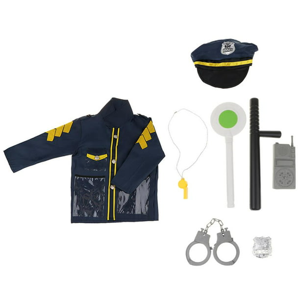 Disfraz de oficial de policía para niños, kit de juego de rol con  accesorios de disfraz de policía, edades de 3 a 6 años
