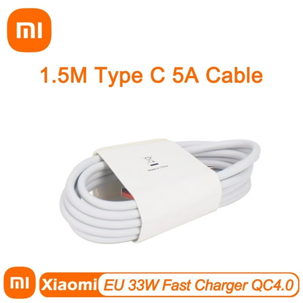 Cargador Xiaomi 33w + Cable Tipo C / Mi 10 9 Pro K30 Note 9