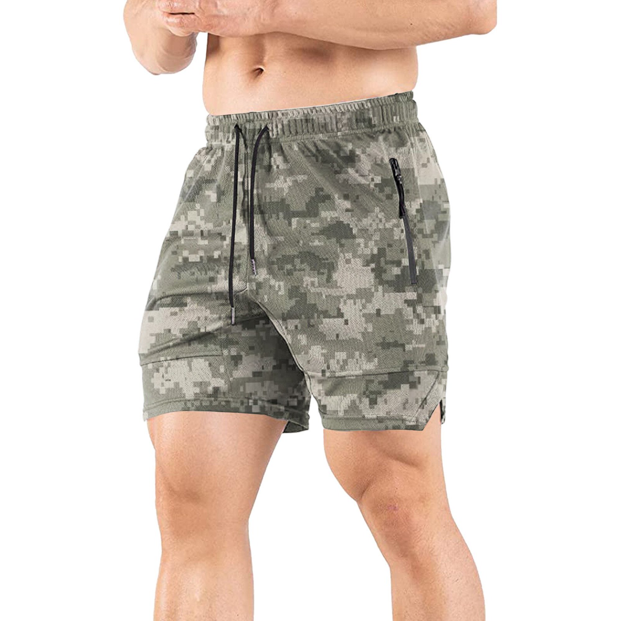 Short Deportivo Push Up Camuflaje Mujer Negro