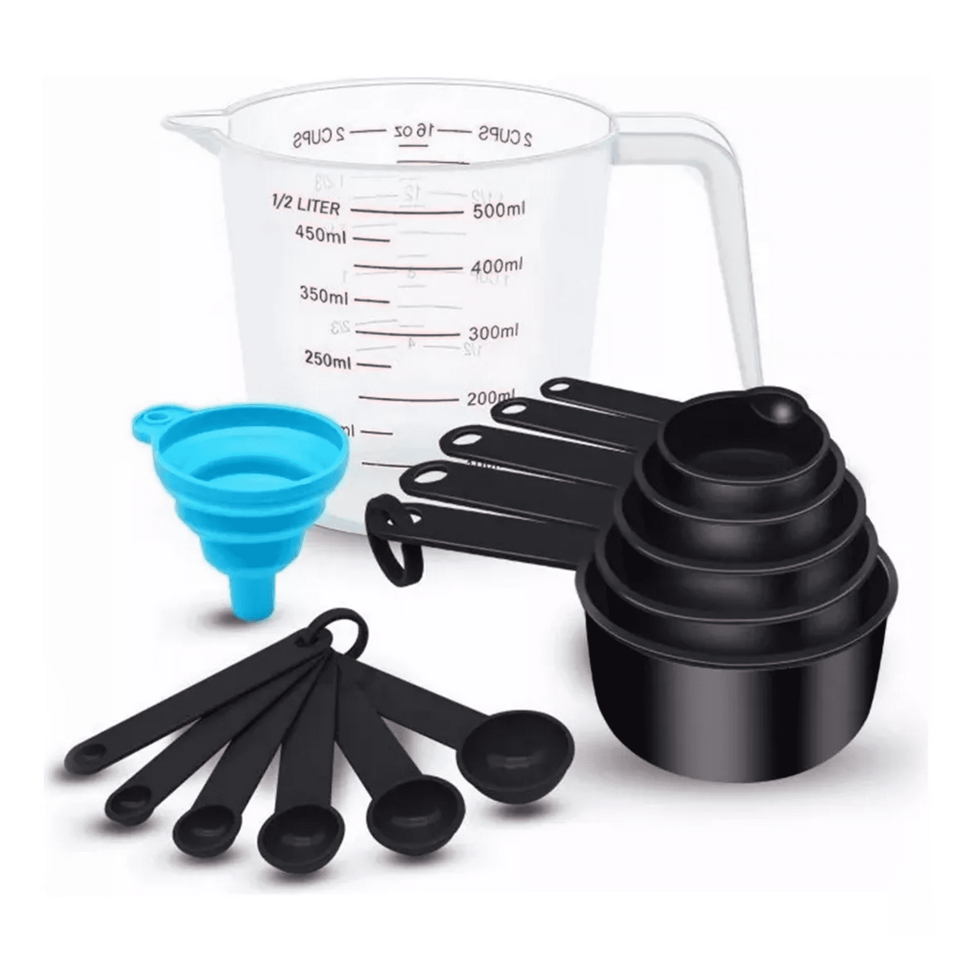 Juego De 4 Cucharas Medidoras De Metal Martillado Negro: Elegancia Rústica Para Tu Cocina (Precisión)