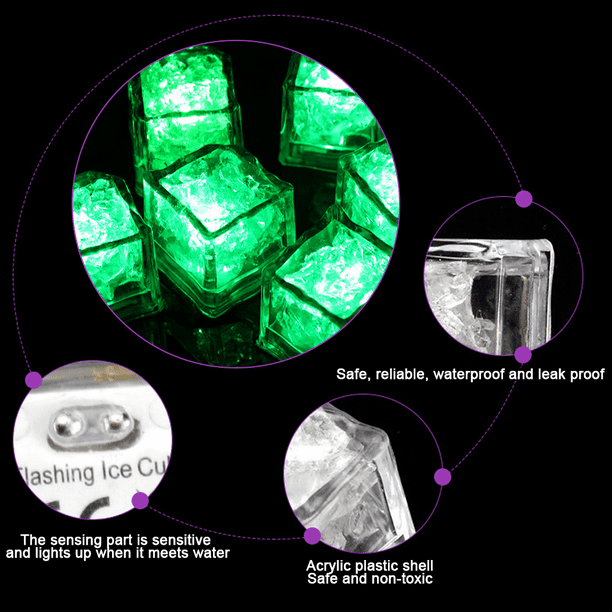 Set de 12 Cubos de Hielo Led Luminosos