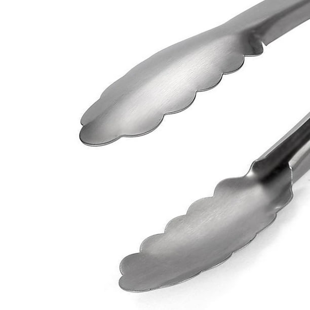 Pinzas de cocina clips de comida: pinzas de acero inoxidable antideslizante  con bloqueo de pata de gato, pinzas de pan, pinza de pastelería para