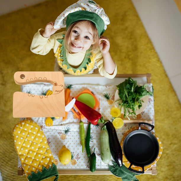 Cuchillo de madera seguro para niños utensilios educativos Montessori para  cortar Ehuebsd frutas y verduras juguete de cocina