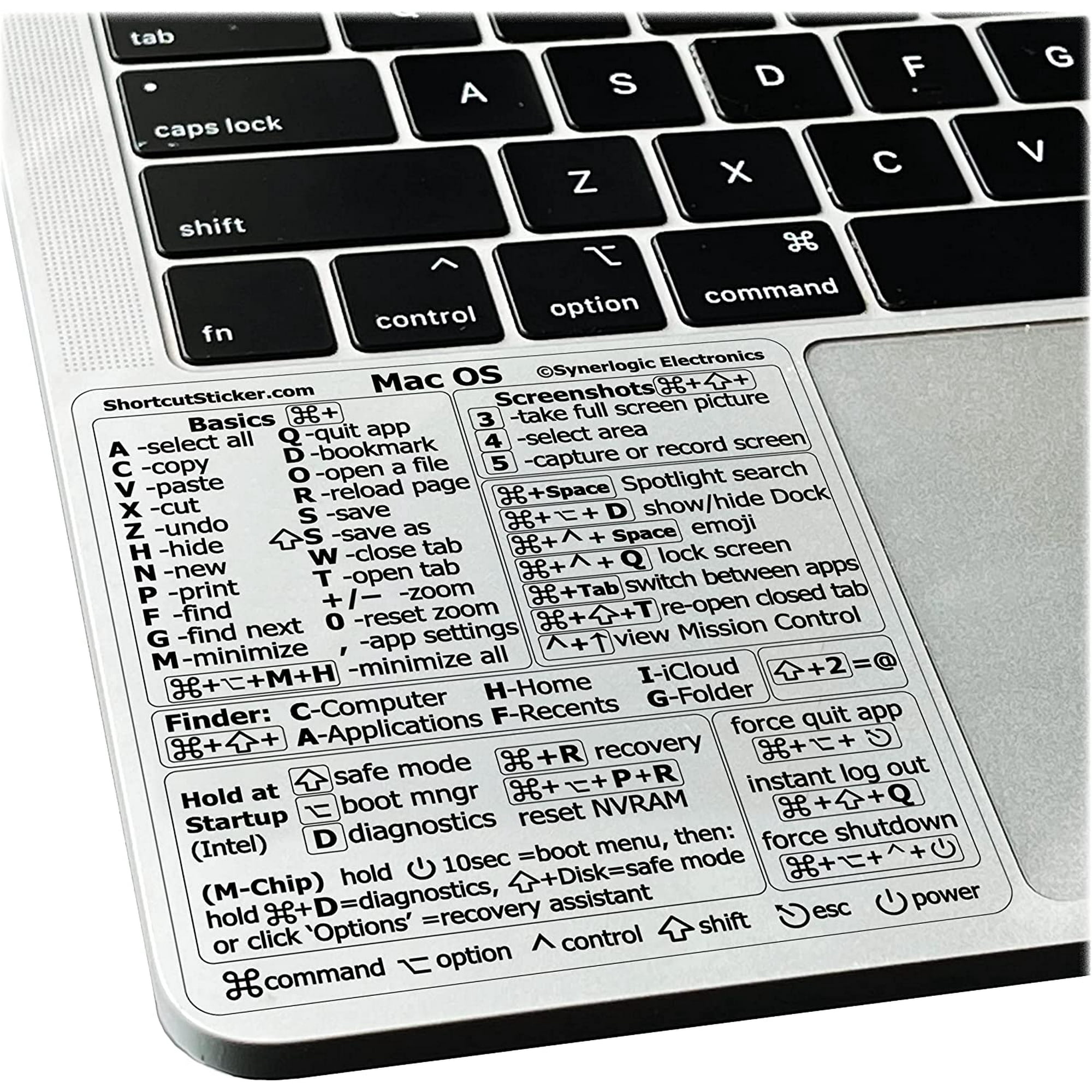 Atajos de teclado, 2 vinilos adhesivos transparentes sin residuos,  compatibles con MacBook Air y Pro de 13-16 pulgadas TUNC Sencillez