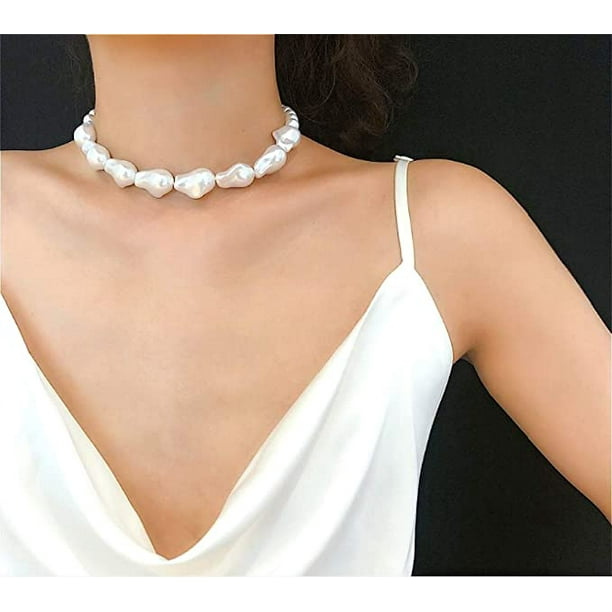 Retor Collar De Perlas Elegante Simple Collares Gargantilla Mujeres  Accesorios De Joyería De Moda