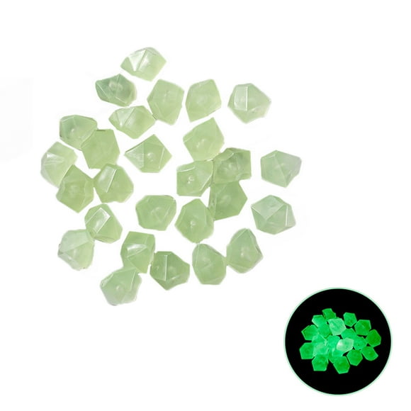 100pcs glow in the dark stones glow stones decoración de piedra fluorescente en forma de diaman carevas piedra luminosa