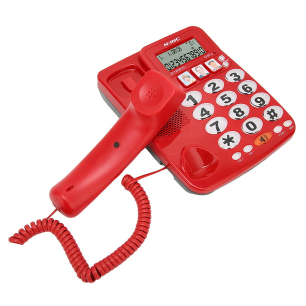 Teléfono fijo con cable con identificación de llamadas, teléfonos  domésticos montables en la pared con redireccionamiento del último número