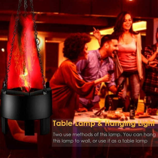  Luz LED de llama de fuego falsa 3D, llama de fuego electrónica,  luz de noche de llama simulada, accesorio para decoración de fiesta de  interior, enchufe de EE. UU. (llama estándar) 