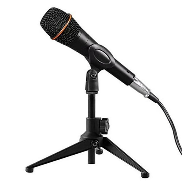 Trípode Irfora Soporte de trípode para micrófono de mesa Soporte de  micrófono de escritorio Trípode de micrófono de metal con soporte de  micrófono