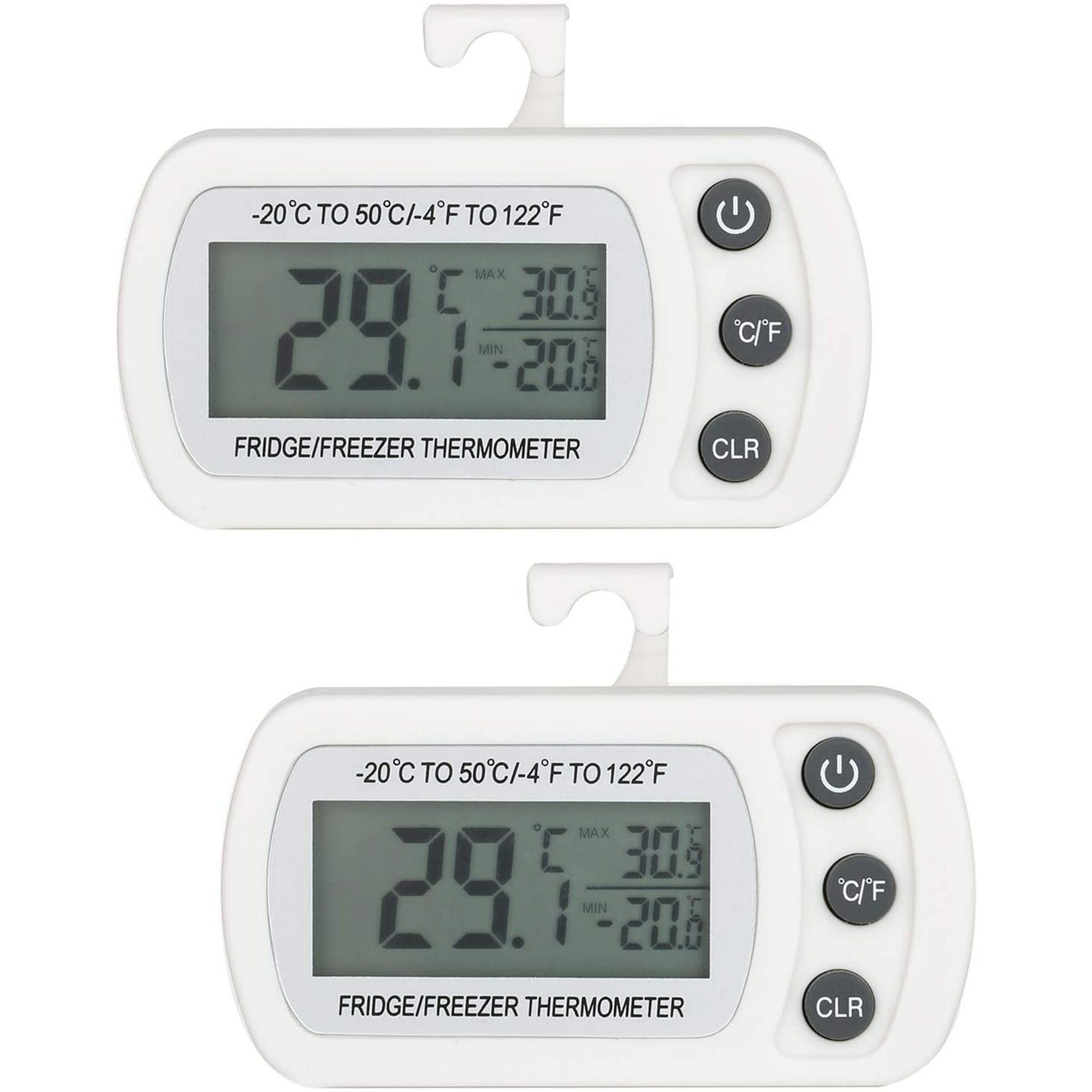 Termómetro de refrigerador resistente al agua, termómetro digital para  congelador, función de registro Max/Min, pantalla LCD grande y parte  trasera