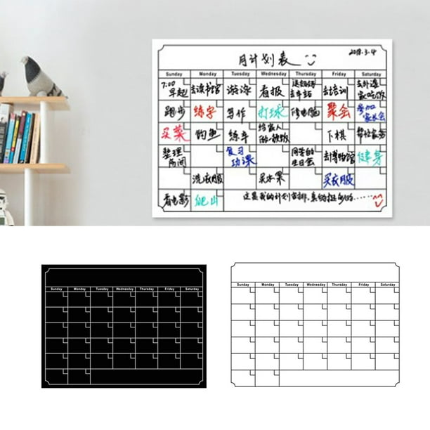 Calendario magnético diario semanal, planificador mensual, tablero de  borrado en seco, tablero de mensajes para refrigerador