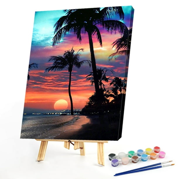 Cuadros Decorativos DIY Seaside Sunset pintura al óleo por números dibujo  sobre lienzo imágenes decoración del hogar Ndcxsfigh Nuevos Originales