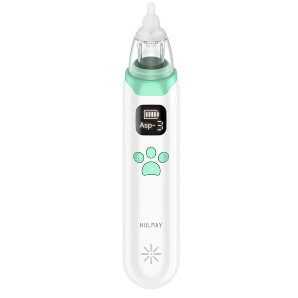  Aspirador nasal para bebé, limpiador de nariz seguro, rápido e  higiénico con funciones de pausa, música y alivio ligero, 3 puntas de  silicona, nivel de succión ajustable : Bebés