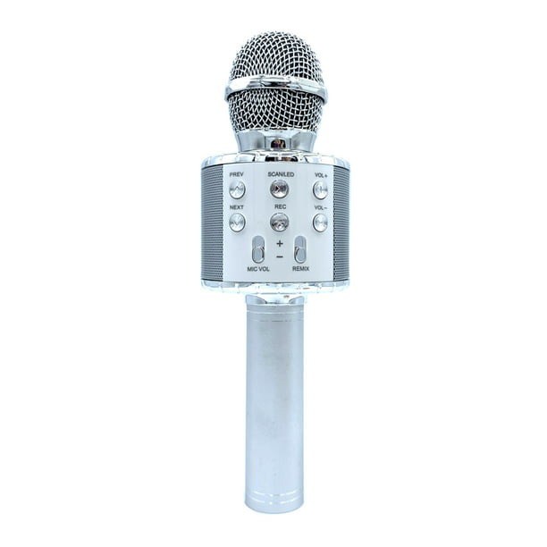 Micrófono inalámbrico profesional BT Altavoz de karaoke Reproductor de  música KTV Grabadora de canto Micrófono de mano azul Abanopi Micrófonos
