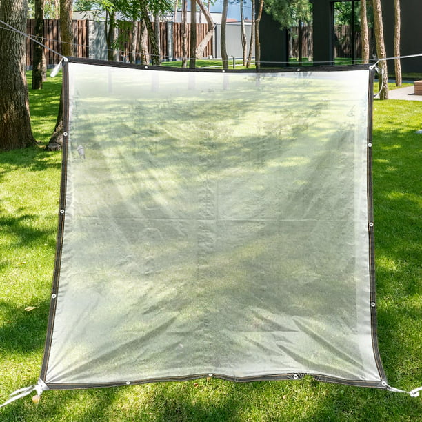 Lona impermeable transparente 200 x 500 cm, resistente a los rayos UV,  adecuada, duradera, con ojales