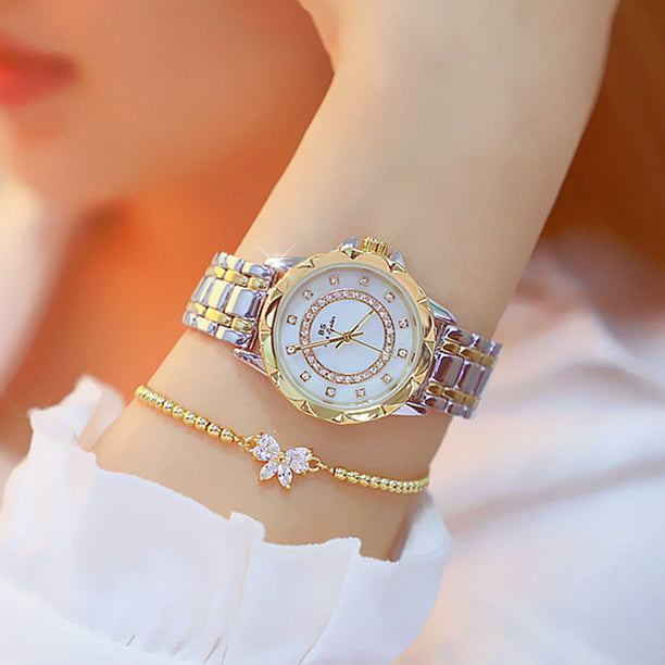 Reloj de moda para mujer, caja de metal, reloj de pulsera analógico, reloj  de cuarzo brillante co MABOTO Mirar