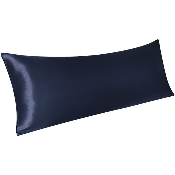 Funda de Almohada Satén con Cierre de Sobre, Suave Larga Funda Almohada  Sedosa de Lujo sin Cremallera, Protege Cabello y Piel - 51x140cm, Negro  Unique Bargains Funda de Almohada