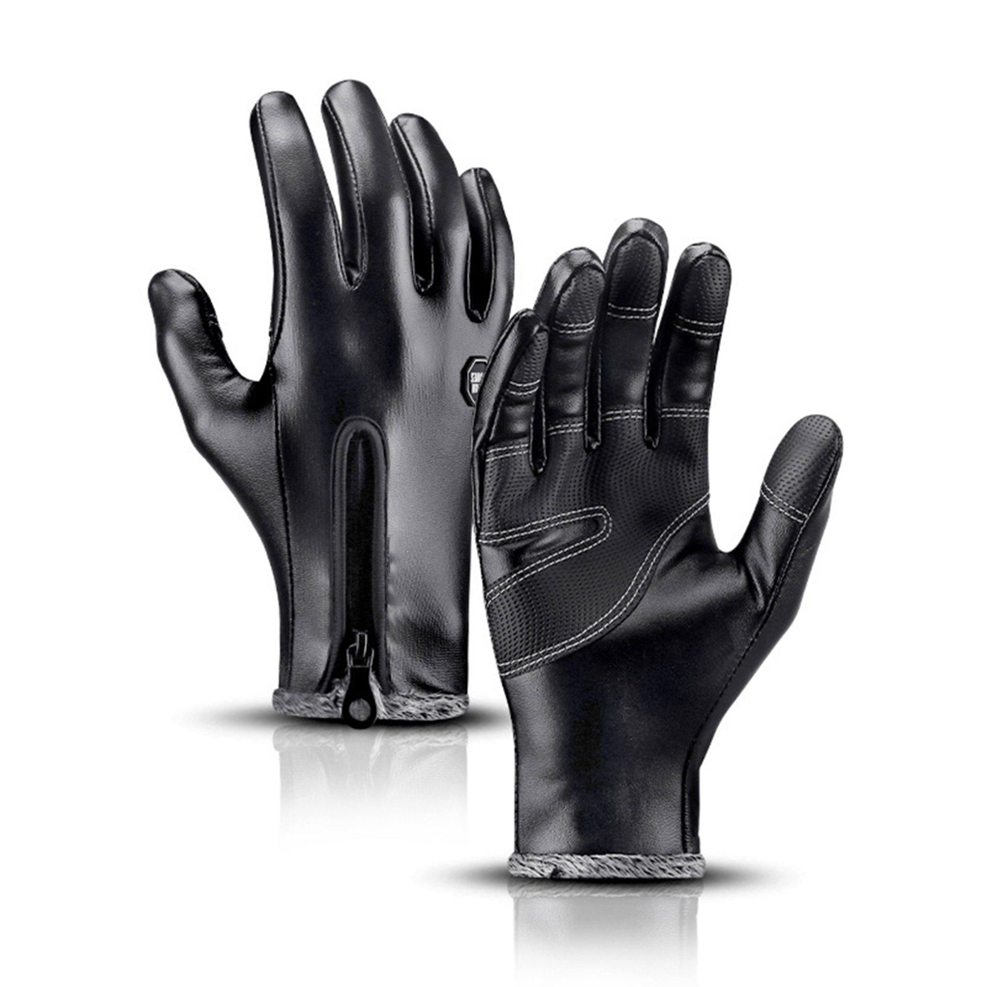 Jumpingount Guantes de cuero para hombre, antideslizantes