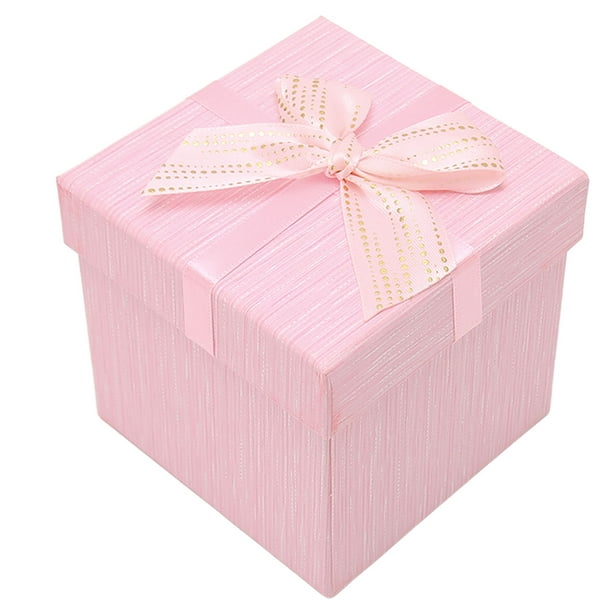  Cajas de regalo con tapas para regalos de 6 x 6 x 2 pulgadas,  25 paquetes de cajas decorativas de cartón, cajas de correo rosa para  embalaje de pequeñas empresas, caja