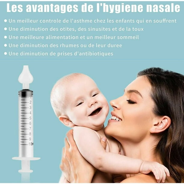Jeringa nasal para bebés, 4 jeringas nasales para bebés con graduación 10  ml con punta de succión nasal de silicona lavable y reutilizable JAMW  Sencillez