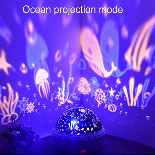 Proyector de luz nocturna para niños y bebés, lámpara de proyección  giratoria de 360 grados, proyector de luces nocturnas con cielo estrellado  oceánico Sincero Hogar