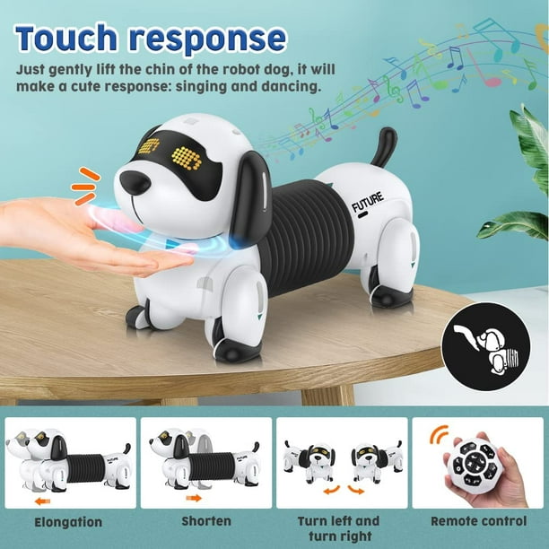 Juguete robot para perro, robot electrónico para mascotas, juguete  inteligente para niños, sonido interactivo, cachorro, con luz LED, juguete