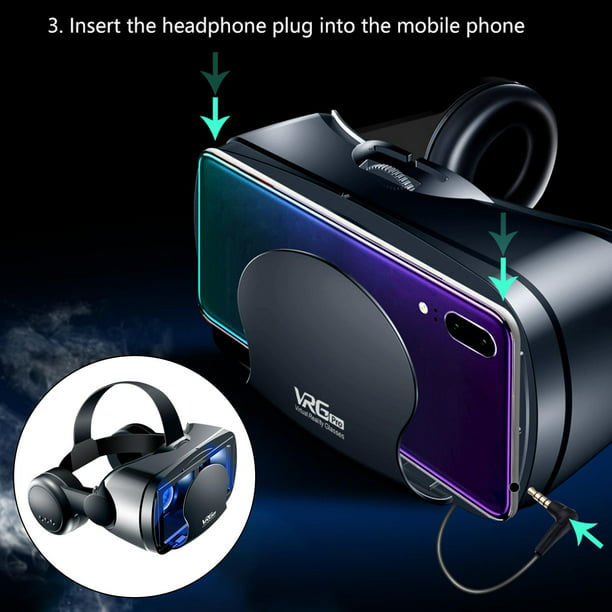 Nsxcdh Gafas 3D VR 360 de experiencia panorámica inmersiva de realidad  virtual para películas y juegos Bluetooth inalámbrico compatible con  Android – Yaxa Guatemala