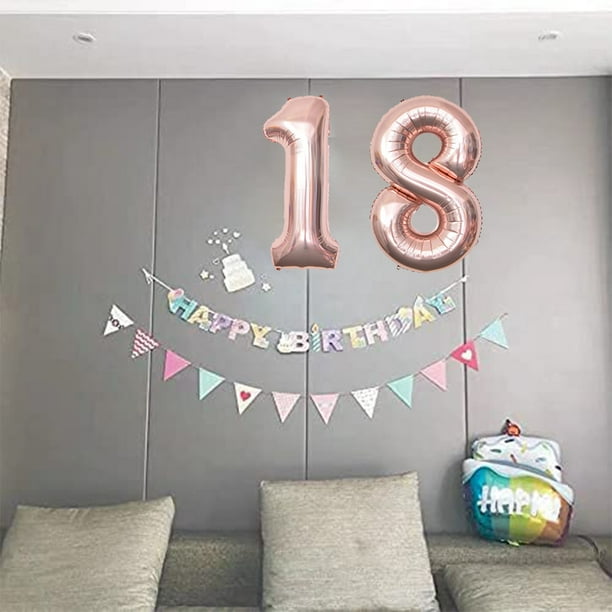 Decoración cumpleaños 1 año niño, decoración 1er cumpleaños, globo azul  confeti para 1er cumpleaños Ormromra LN-2493-2